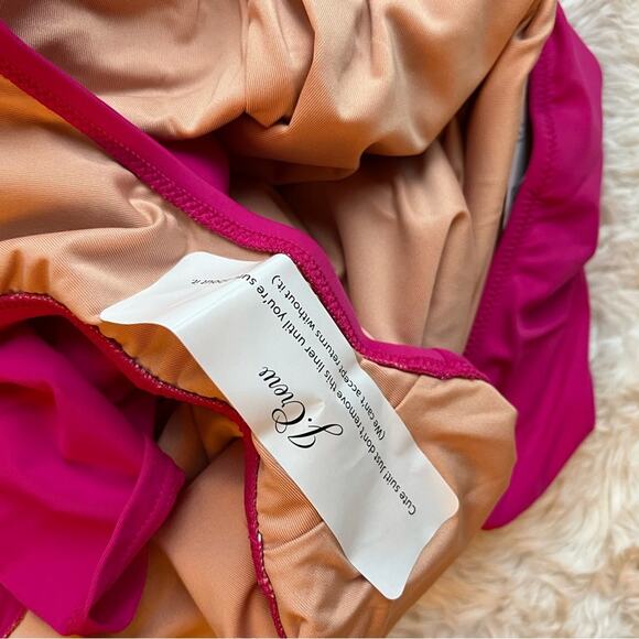 🆕 J. Crew Pink Swim Dress Skirt Asymmetrical Ruched One Shoulder Blogger Fan Fav - Picture 10 of 13